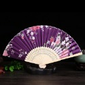 發票+台灣現貨天天寄【粉紅菲菲】竹骨中國風工藝品女扇復古綢布扇日式和風折扇 扇子（7425-62）35-0260-規格圖9