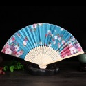 發票+台灣現貨天天寄【粉紅菲菲】竹骨中國風工藝品女扇復古綢布扇日式和風折扇 扇子（7425-62）35-0260-規格圖9