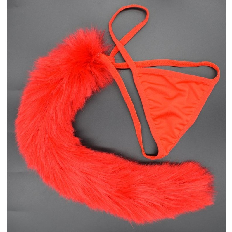 台灣現貨天天寄【粉紅菲菲】狐狸尾巴内褲 狗尾巴兔毛球尾巴 穿戴內褲 角色扮演 狐狸精 內褲 丁字褲 18-0013-細節圖8