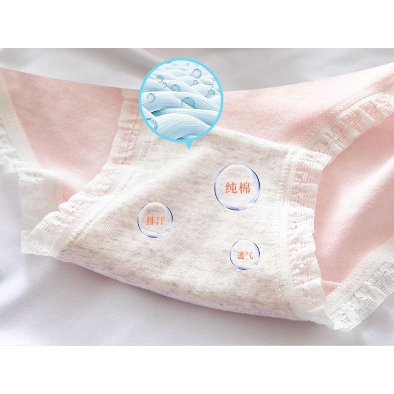 發票+台灣現貨天天寄【粉紅菲菲】日系可愛草莓蕾絲花邊少女款內褲純棉襠可愛卡通學生內褲女（0720）18-0441-細節圖8