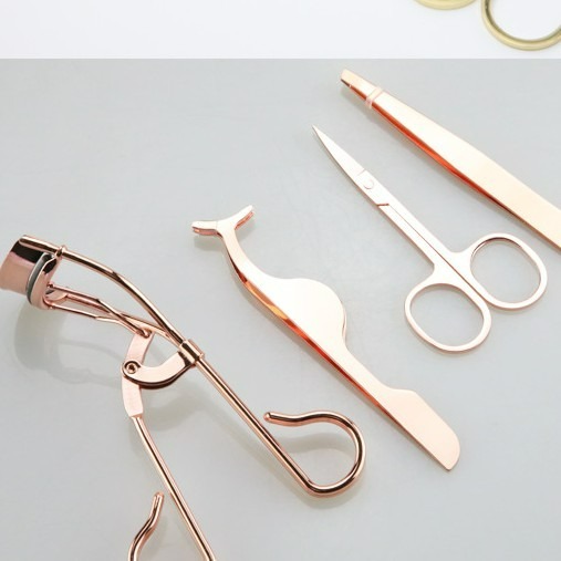 發票+台灣現貨天天寄【粉紅菲菲】修眉整理眉夾輔助器眉剪套裝睫毛捲翹器化妝工具套裝 睫毛夹 眉毛 16-0526-細節圖3