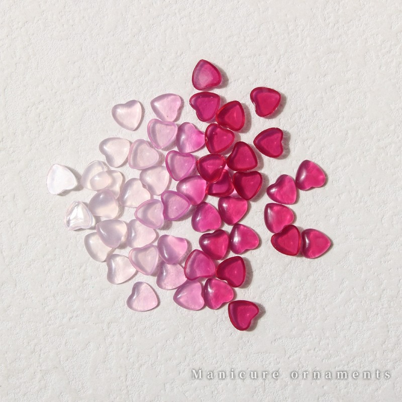 發票+台灣現貨天天寄【粉紅菲菲】日系美甲光變愛心冰透清新鑽飾品桃心裸色 蝴蝶結黑白指甲裝飾貼 16-1307、1406-細節圖3