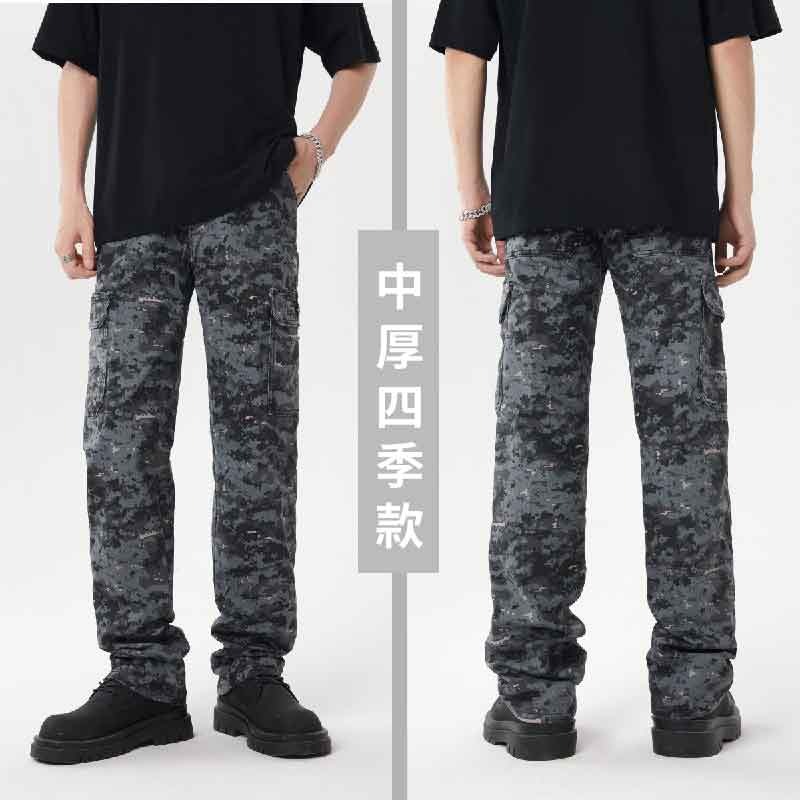 四色任選 彈力數位迷彩多口袋彈性休閒工作褲-灰/綠/沙漠迷彩/卡其/綠【Soft One】-細節圖3