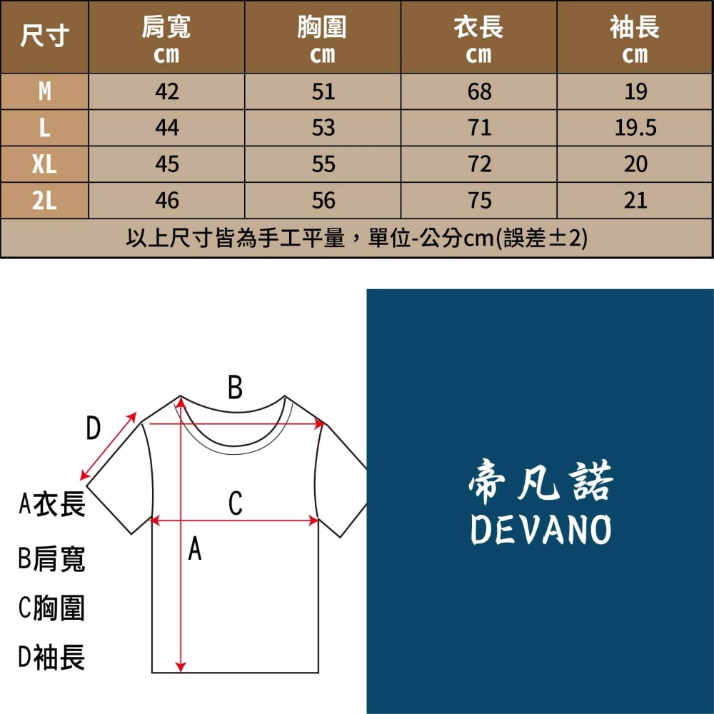 C、D、G款-100%純棉舒適薄款中性短袖T恤男短袖T恤【帝凡諾 DVANO】-細節圖5