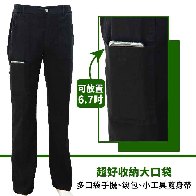 💖新款 98%高棉質鬆緊腰圍潮流工裝褲四季款-黑【Soft One】-細節圖4