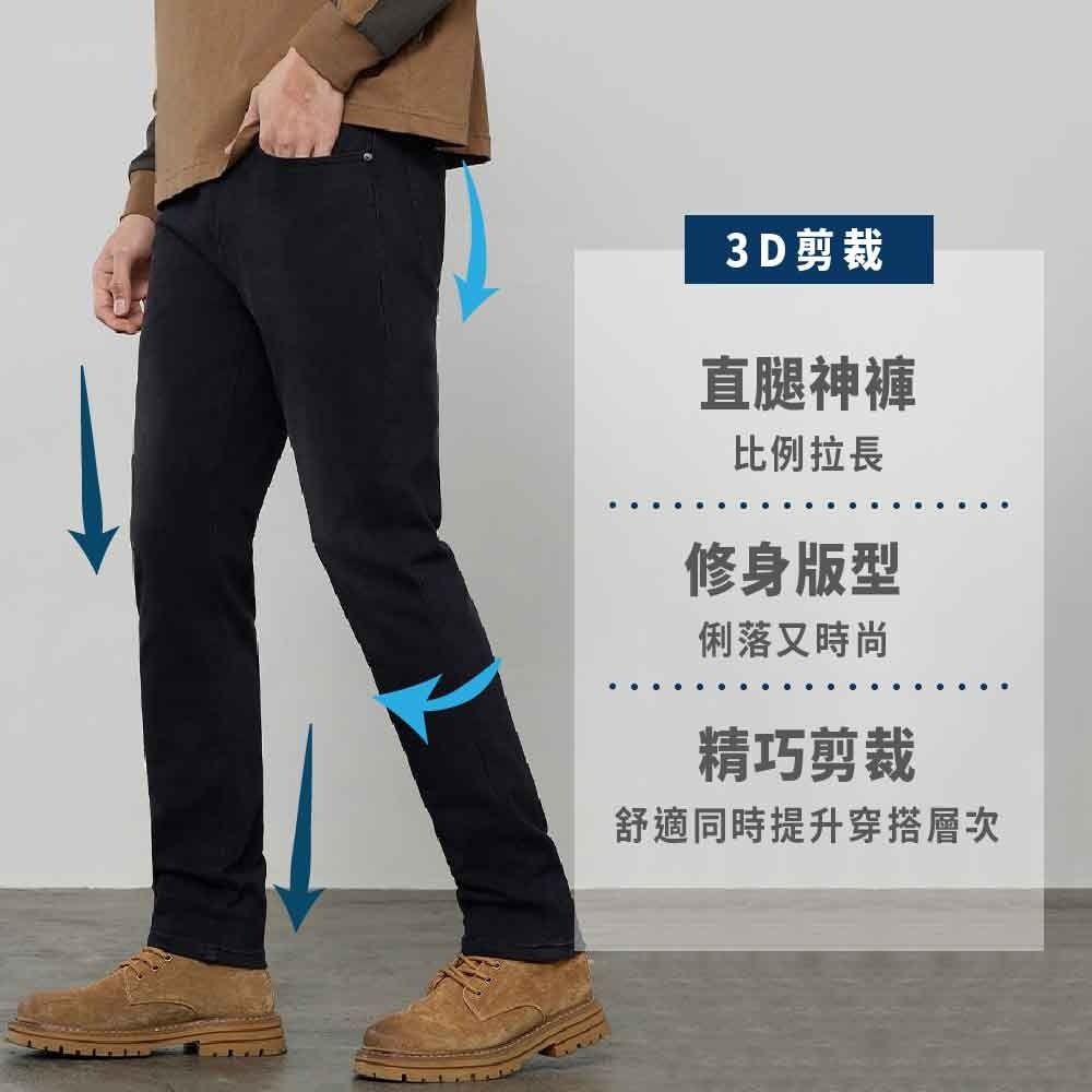 個性輕刷黑色修身錐形褲牛仔褲-細節圖3