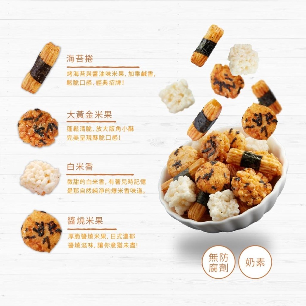 翠菓子 綜合米果 米菓 相撲米果 新商務艙2.0 海苔捲 原味豆 杏仁 米香 醬燒米果 黃金米果 15g-細節圖3