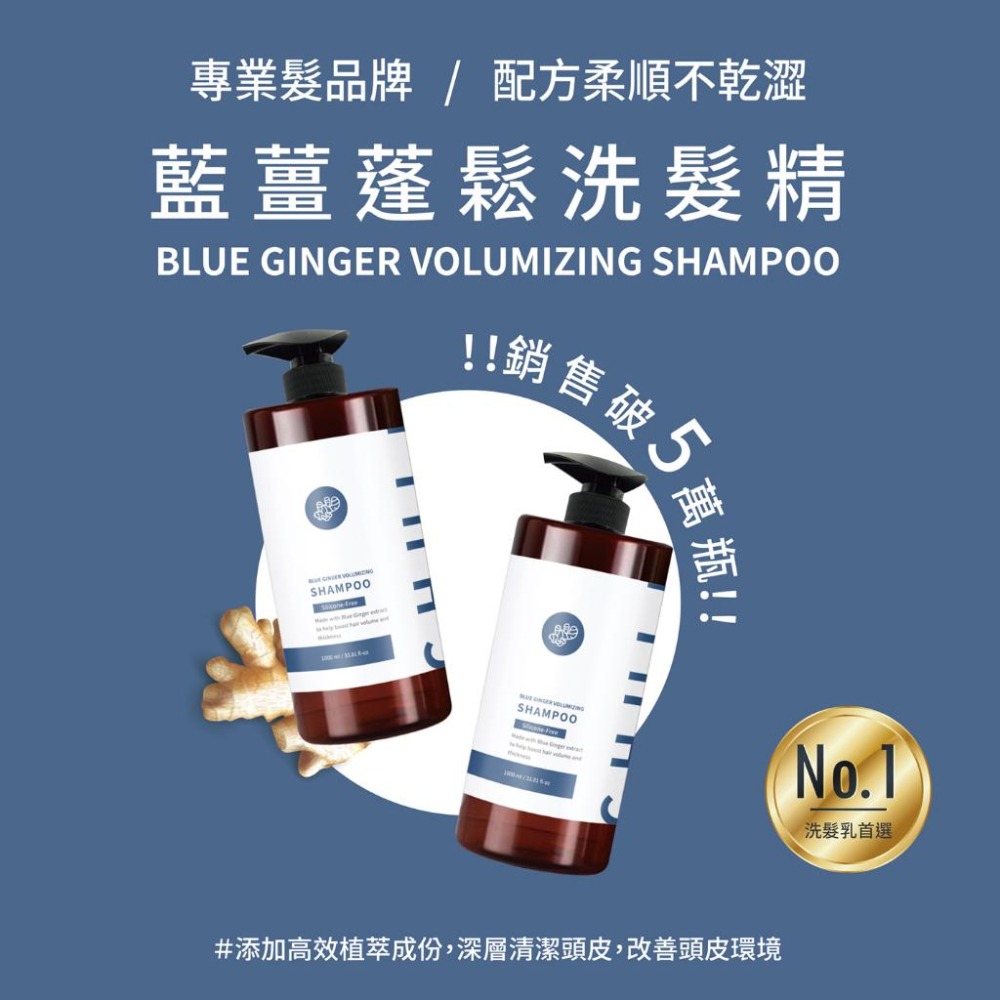 Chuli 生薑韌髮洗髮精 藍薑蓬鬆洗髮精 無矽靈 洗髮精 初梨 大容量-細節圖2
