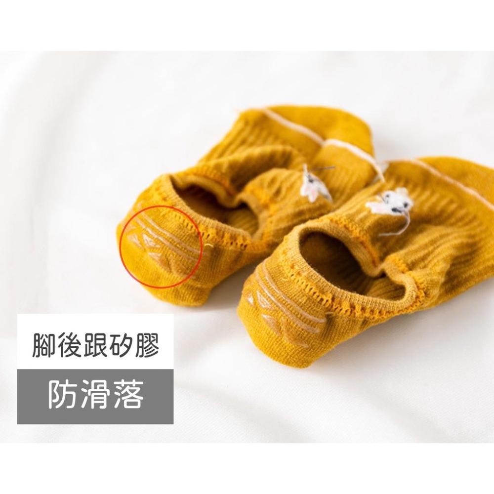 【動物刺繡船型襪】短襪 純色 動物 純棉 隱形襪 船襪 襪子 刺繡 防滑 女襪 淺口 日系-細節圖5