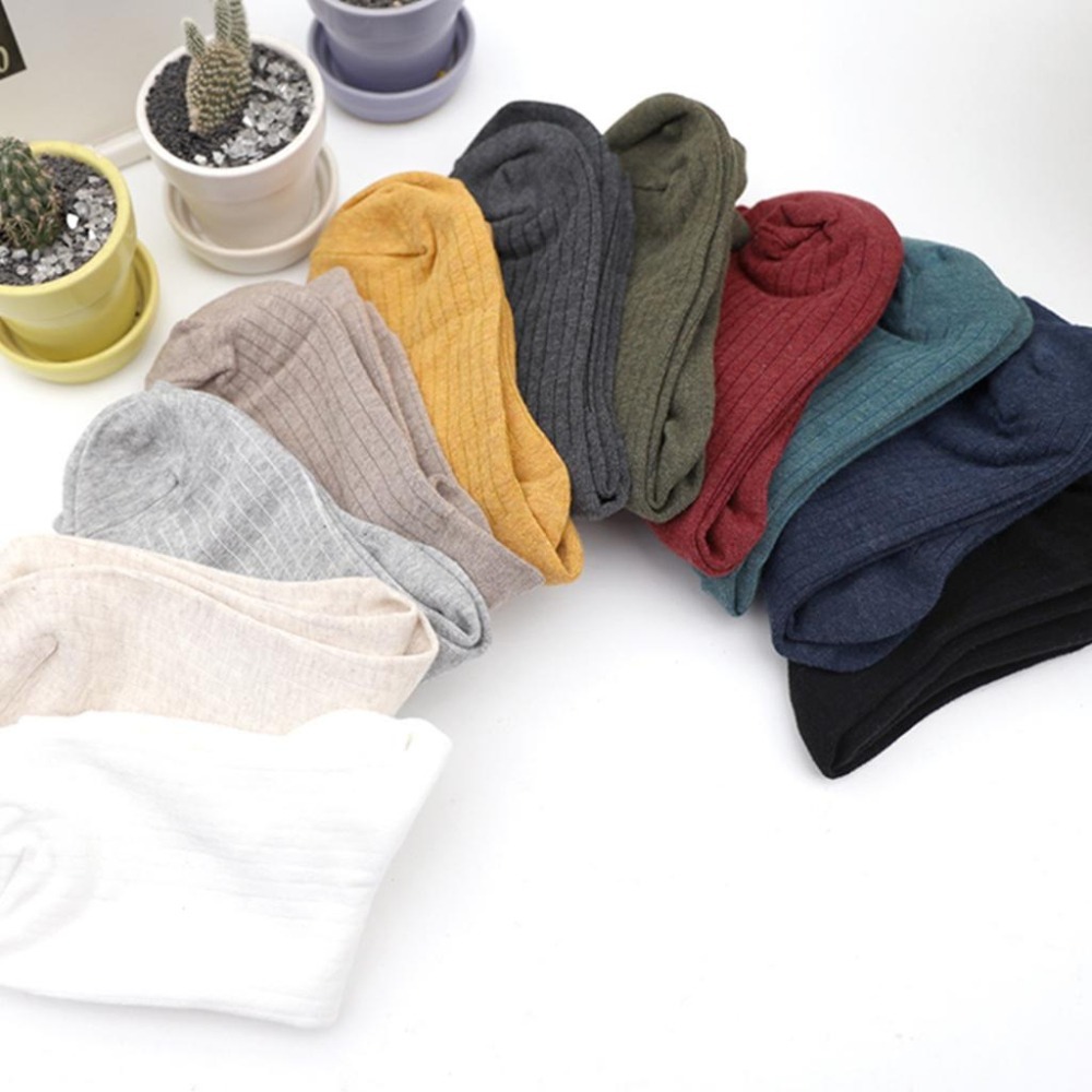 【素色直條長襪】韓國 素色 長襪 中筒襪 百搭 糖果色 奶油色 女襪 男襪 簡約-細節圖4