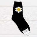 【軟綿綿長襪】韓國 正韓 笑臉 花朵 長襪 中筒襪 襪子 晚安襪 保暖 kiss socks 絨毛 睡眠襪-規格圖2