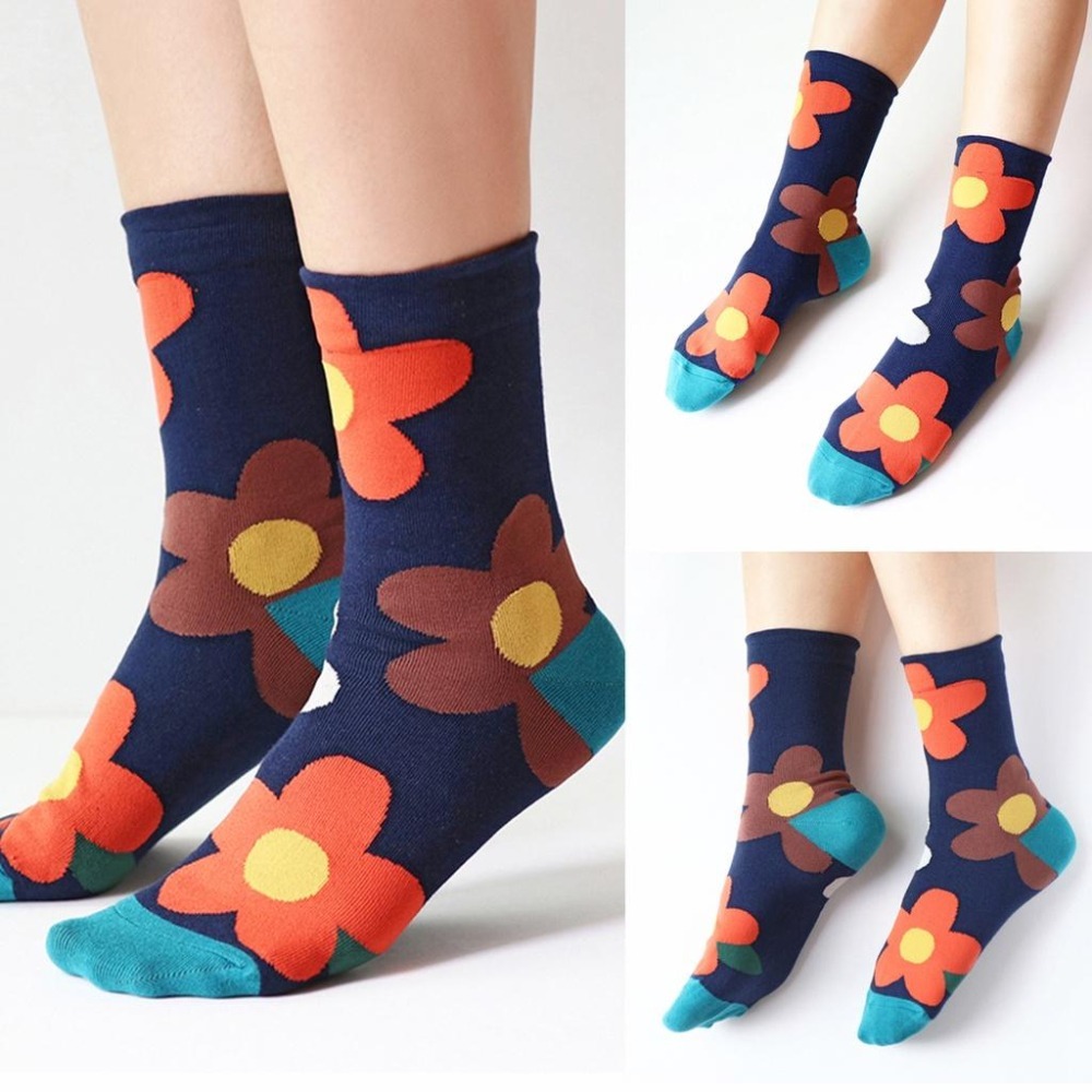 【花漾花朵長襪】正韓 韓國 長襪 花朵 造型 襪子 女襪 可愛 花花 百搭 休閒-細節圖3