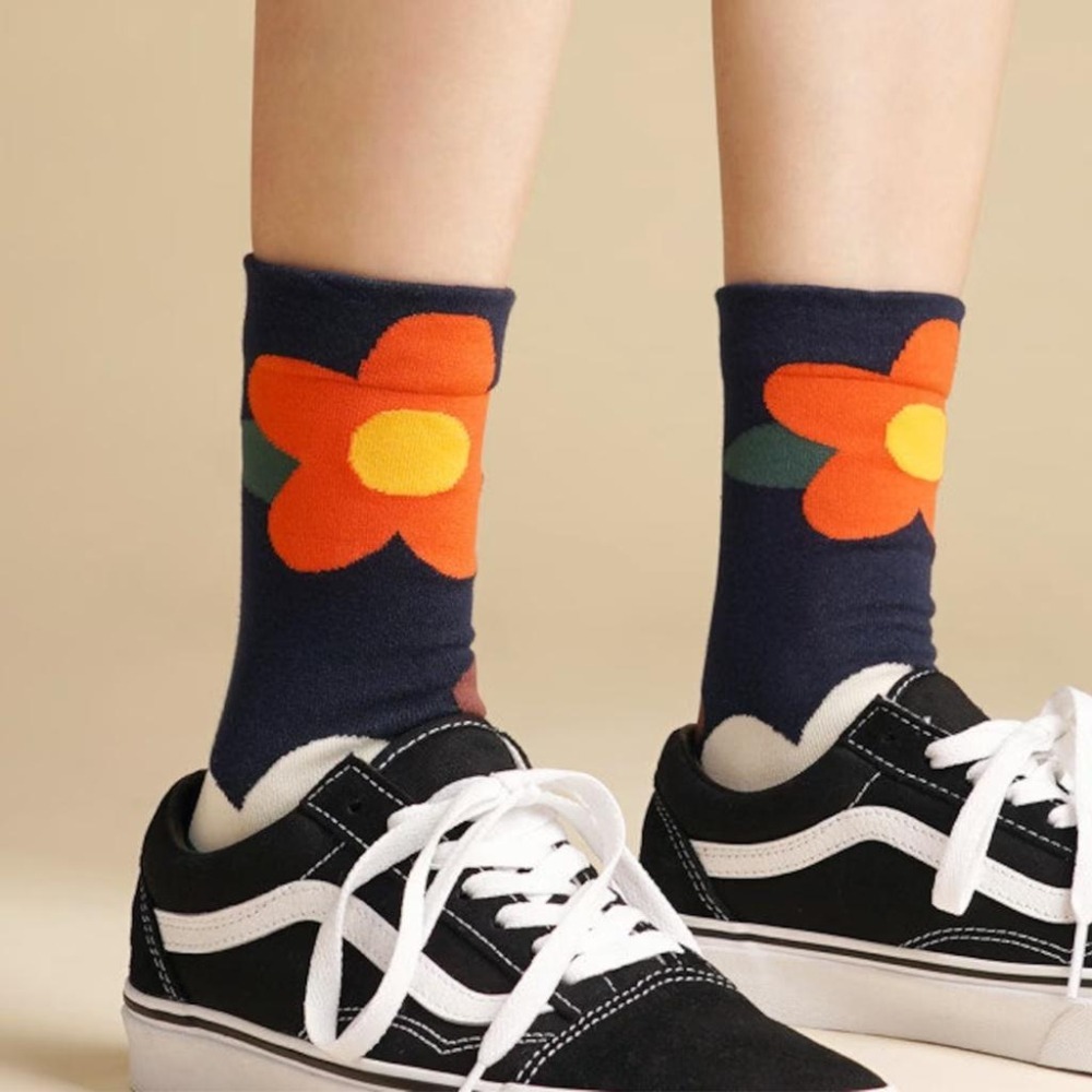 【花漾花朵長襪】正韓 韓國 長襪 花朵 造型 襪子 女襪 可愛 花花 百搭 休閒-細節圖6