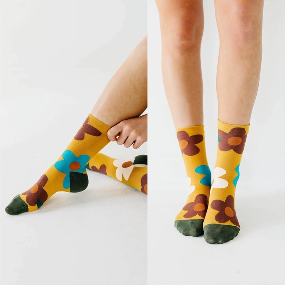 【花漾花朵長襪】正韓 韓國 長襪 花朵 造型 襪子 女襪 可愛 花花 百搭 休閒-細節圖7