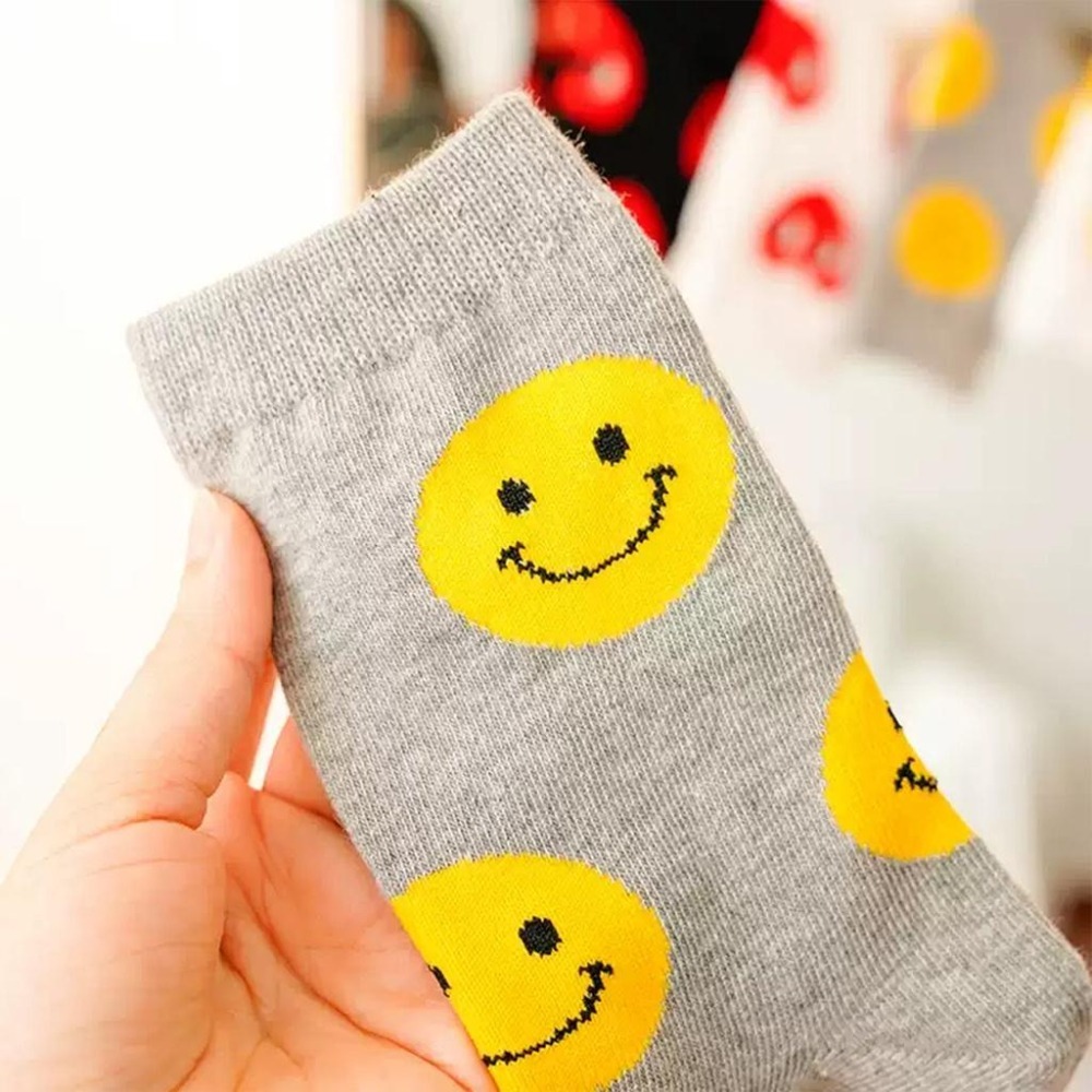 【滿版長襪】正韓 韓國 長襪 愛心眼睛 笑臉 微笑 中筒襪 襪子 女襪 男襪 可愛 百搭 休閒-細節圖5