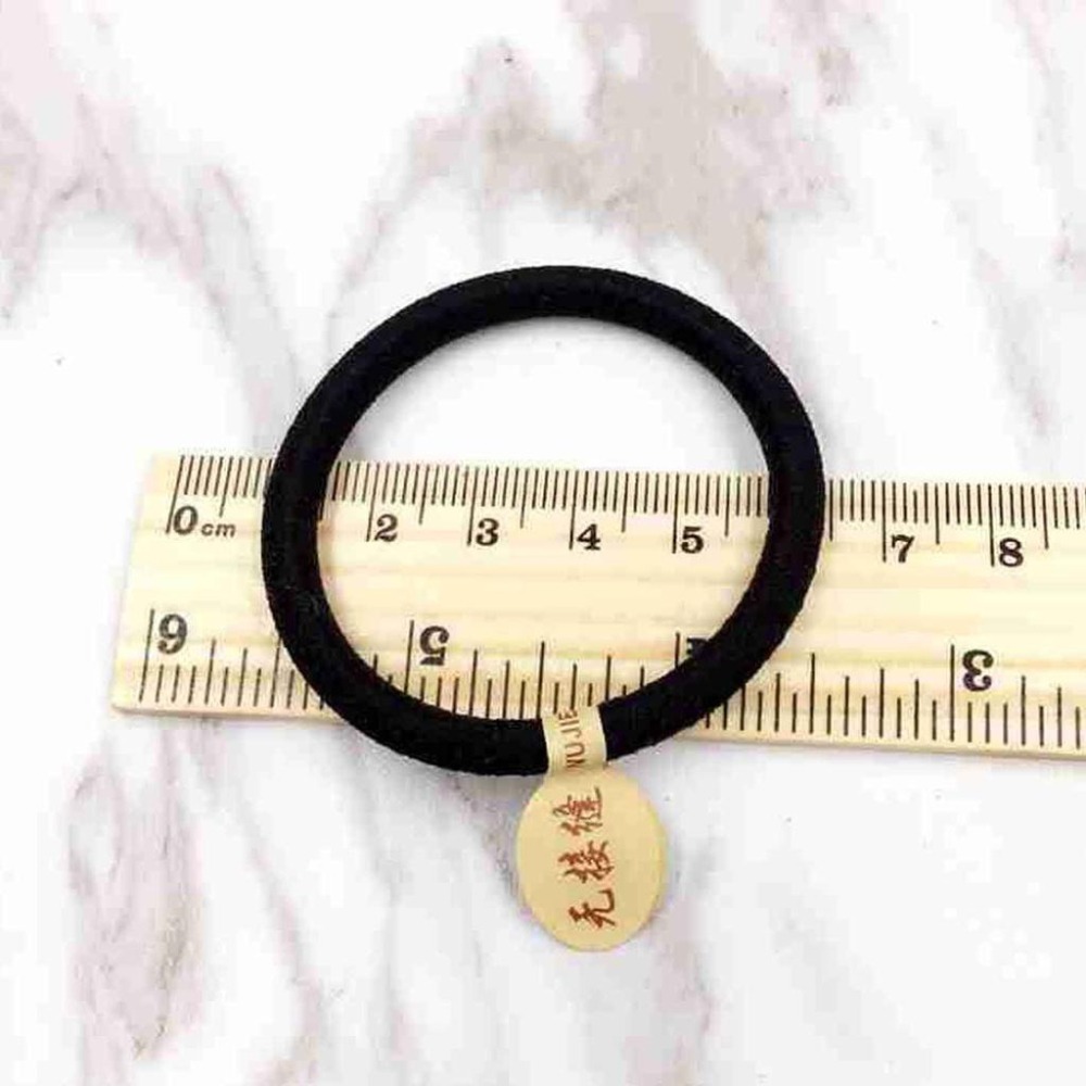 【黑色髮圈】無接縫 高彈力 髮圈 黑色 加粗 韓版 橡皮圈 紮馬尾 綁頭髮 髮飾-細節圖4