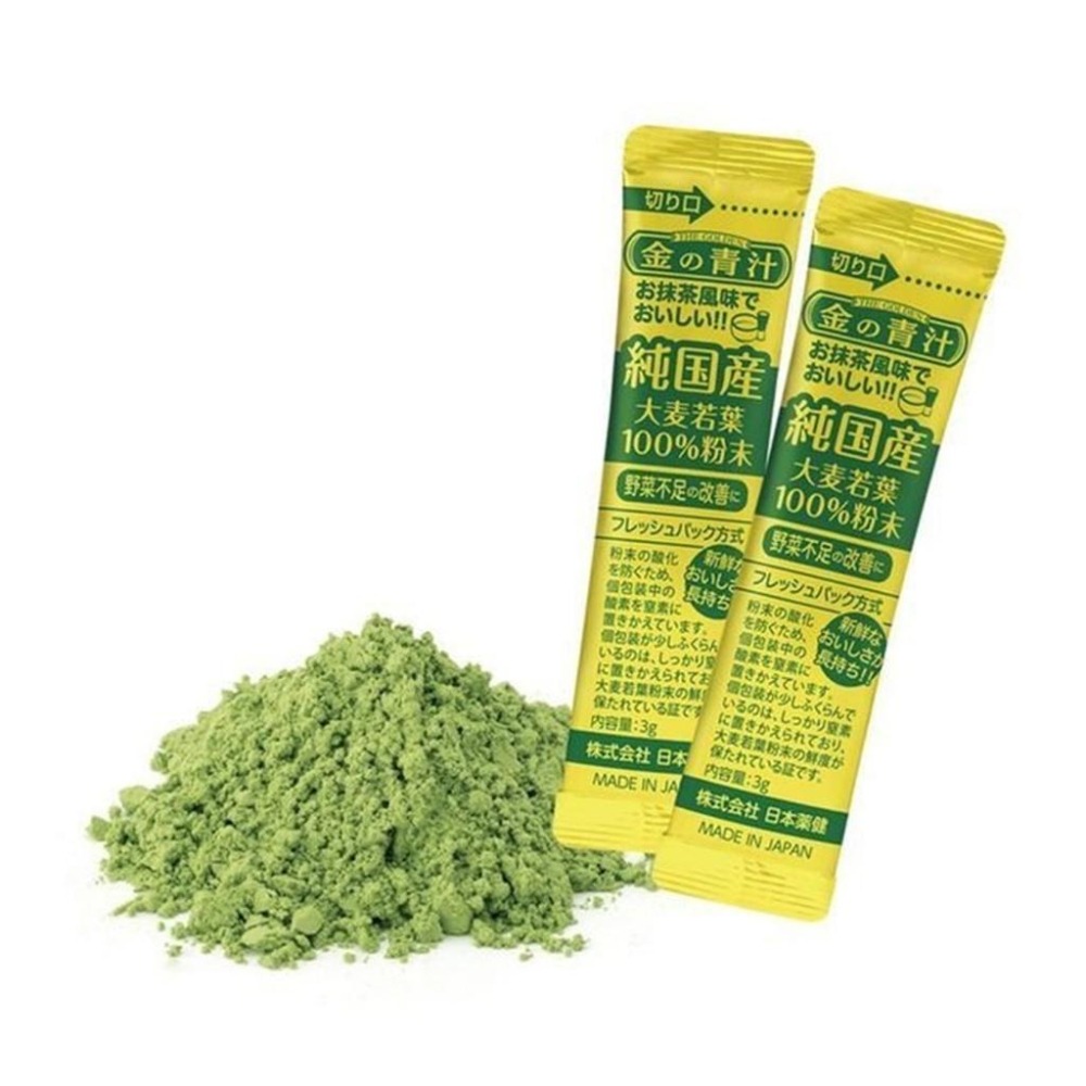 日本 金的青汁 大麥若葉100%粉末 25種純日本產蔬菜 乳酸菌酵素 野菜汁 青菜汁 粉末 3g-細節圖3