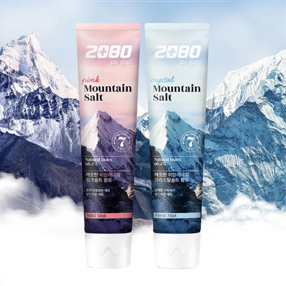 韓國 2080 喜馬拉雅山 岩鹽牙膏 水晶 玫瑰 岩鹽 牙膏 120g-細節圖2