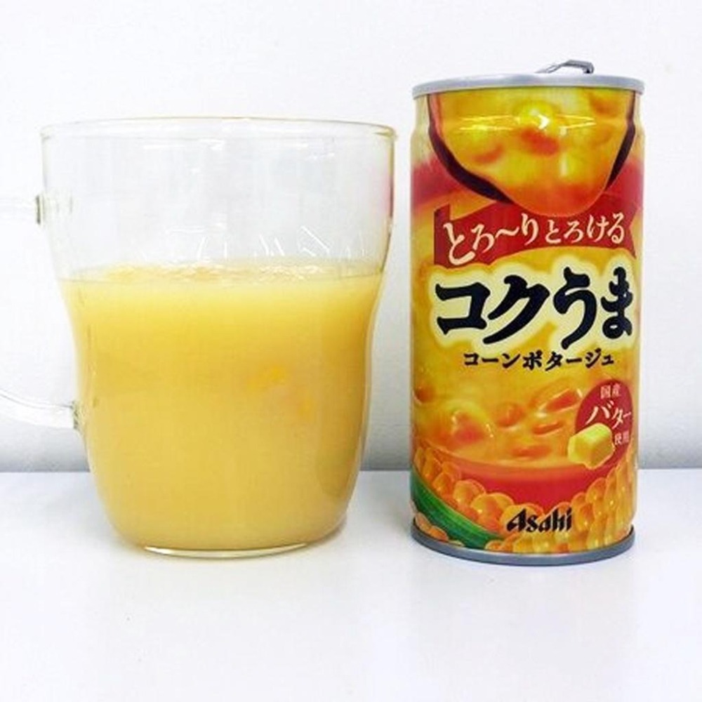 日本 Asahi 朝日 玉米濃湯 易開罐 罐裝 玉米濃湯罐 濃郁玉米湯 185g-細節圖3