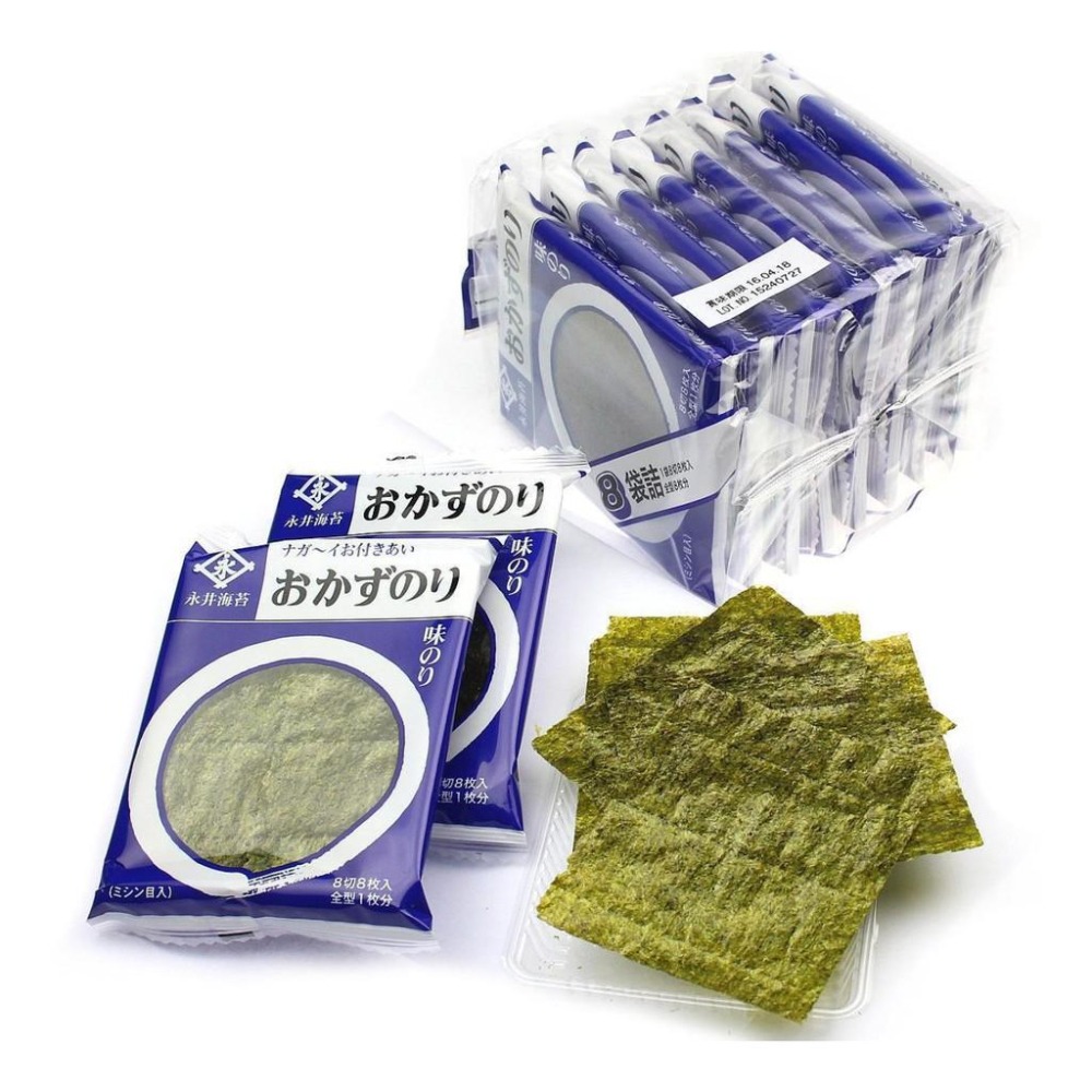 日本 永井海苔 味付海苔 8P 海苔片 8袋裝-細節圖3