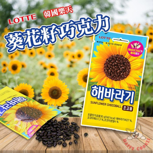 韓國 樂天 葵花籽巧克力 巧克力 葵花子 葵瓜子 巧克力豆 30g