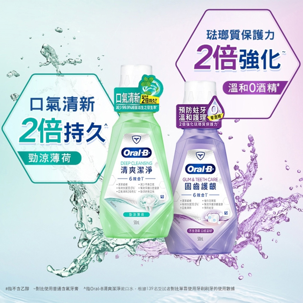 Oral-B 歐樂B 6效合1 漱口水 清爽潔淨 固齒護齦 500ml-細節圖2