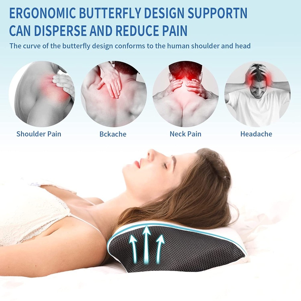 【ChiroDoc記憶枕】蝶型枕 蝴蝶型睡眠記憶枕 慢回彈舒適 牛角枕芯 記憶棉枕 枕頭-細節圖8