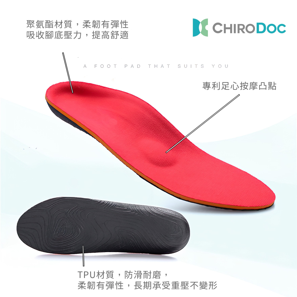 【原廠正品】ChiroDoc扁平足矯正鞋墊 - 足弓鞋墊 機能鞋墊 核心足弓機能鞋墊 按摩鞋墊  矯正鞋墊 足底筋膜炎-細節圖7