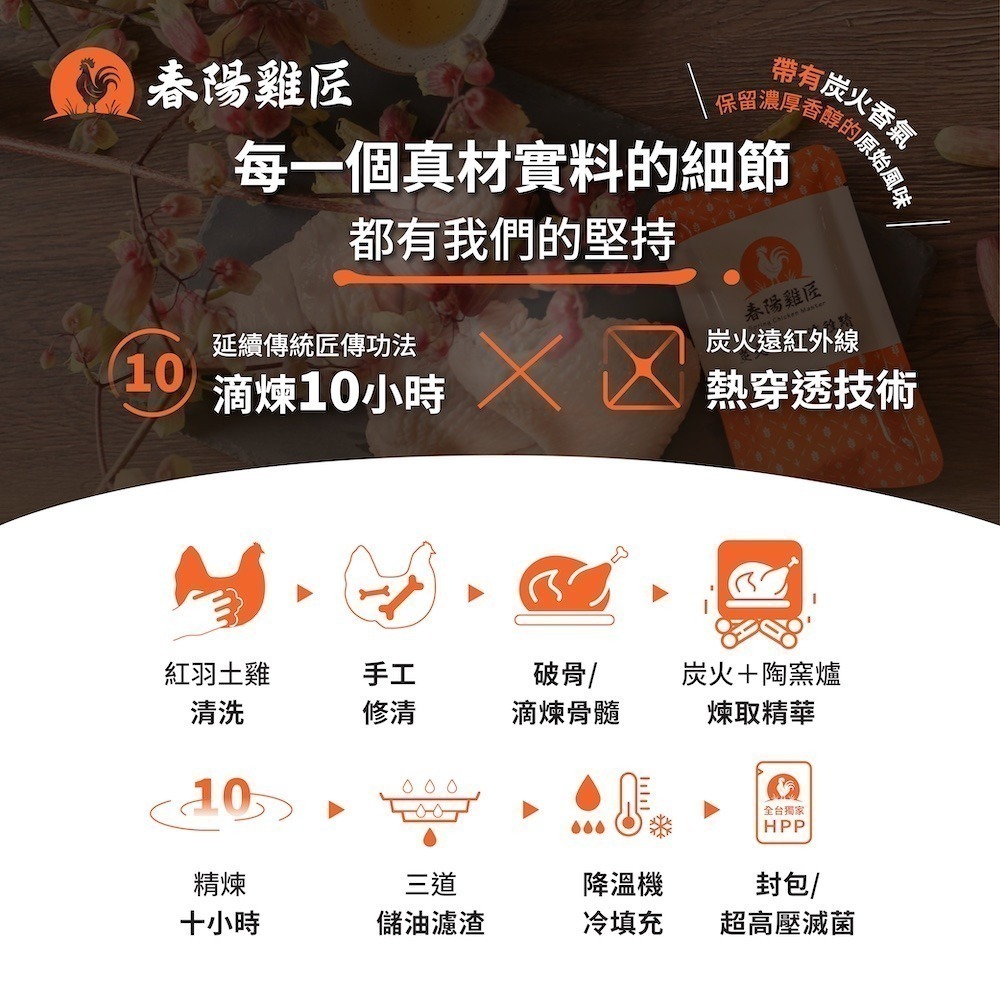 【限時購】【春陽雞匠】科技原味溫體滴雞精禮盒(60ml*10入)(常溫)-細節圖5