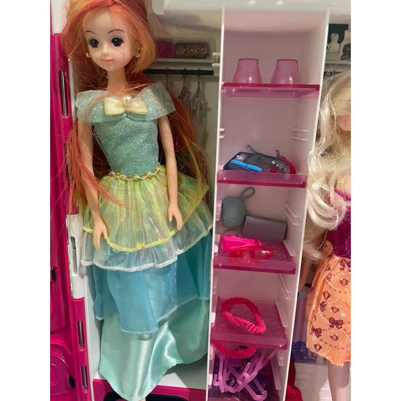 [山姆玩具城]芭比 Mattel 美泰兒Barbie 夢幻衣櫃 人偶5隻 含服飾配件 絕版品 全部出清-細節圖4