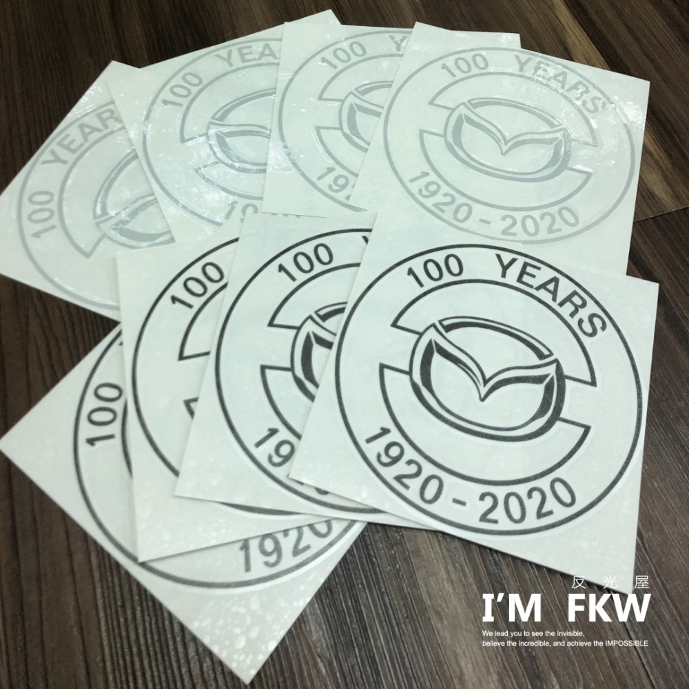 反光屋FKW CX3 CX5 mazda3 CX30 通用 3M MAZDA 100週年 客製化 反光貼紙 車貼 防水貼-細節圖4
