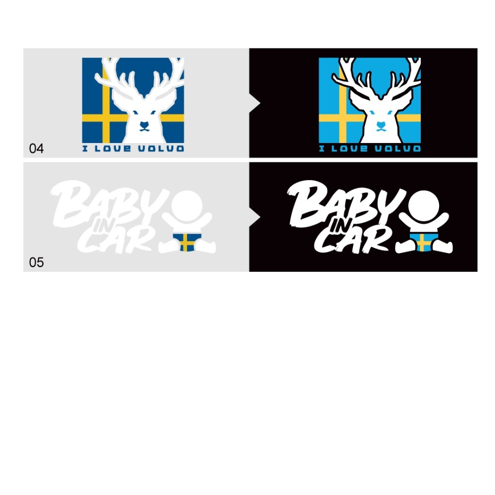 反光屋FKW VOLVO SAAB V40 V60 XC40 XC60 XC90 S60 通用 瑞典國旗 車貼 反光貼紙-細節圖3