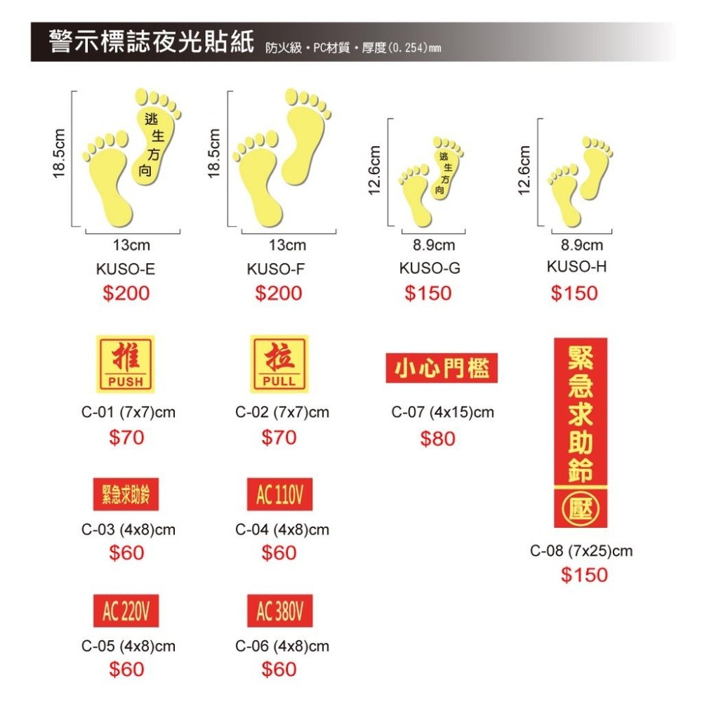 反光屋FKW 安全出口 逃生避難方向夜光貼紙 長效型 緊急疏散逃生夜光貼紙 緊急出口標示 停電 疏散指示貼紙-細節圖9