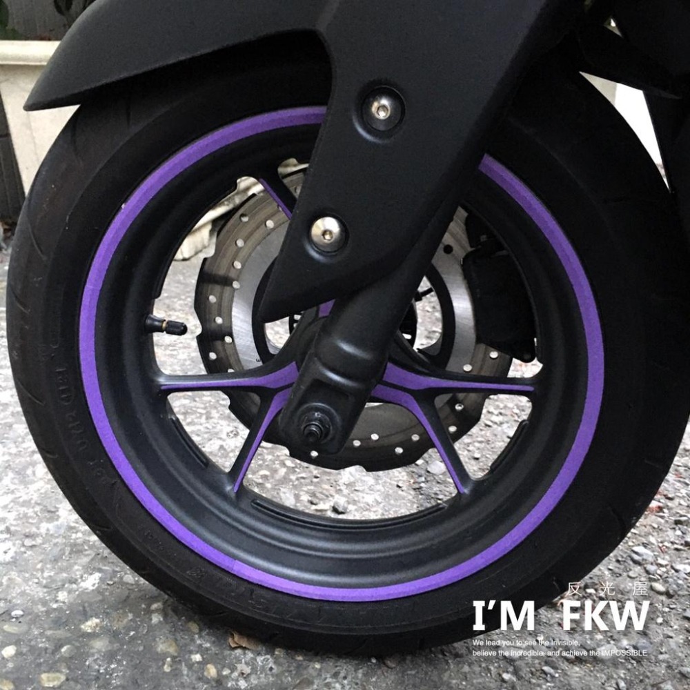 反光屋FKW FORCE 2.0 AUGUR 通用 13吋反光輪框貼+爪貼 YAMAHA 一車份 反光貼紙 防水耐曬-細節圖2