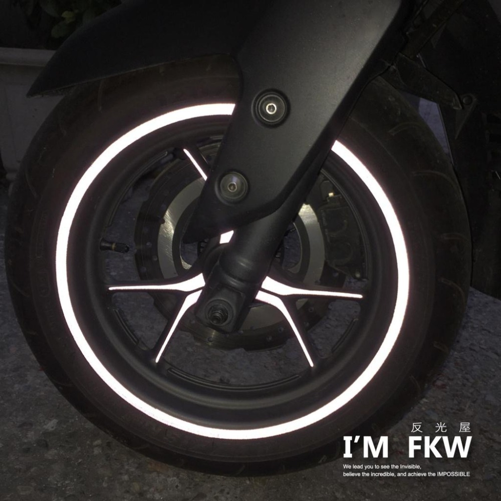 反光屋FKW FORCE 2.0 AUGUR 通用 13吋反光輪框貼+爪貼 YAMAHA 一車份 反光貼紙 防水耐曬-細節圖3