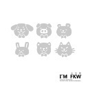 反光屋FKW 可愛 小動物 狗 豬 貓 兔子 熊 一份6入 自行車腳踏車機車安全帽 手機筆電 馬克杯水壺 個人化 防水貼-規格圖7