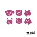 反光屋FKW 可愛 小動物 狗 豬 貓 兔子 熊 一份6入 自行車腳踏車機車安全帽 手機筆電 馬克杯水壺 個人化 防水貼-規格圖7