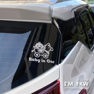 反光屋FKW Baby in car 寶寶 嬰兒 木馬 反光貼紙 後擋風玻璃 RAV4 CRV OUTLANDER 通用