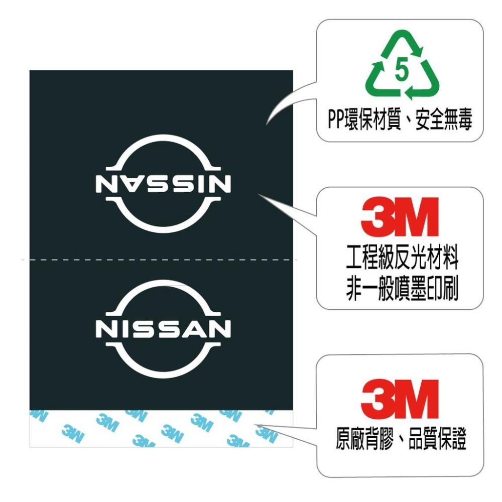反光屋FKW NISSAN KICKS TIIDA SENTRA LIVINA XTRAIL JUKE 通用 反光水洗標-細節圖5