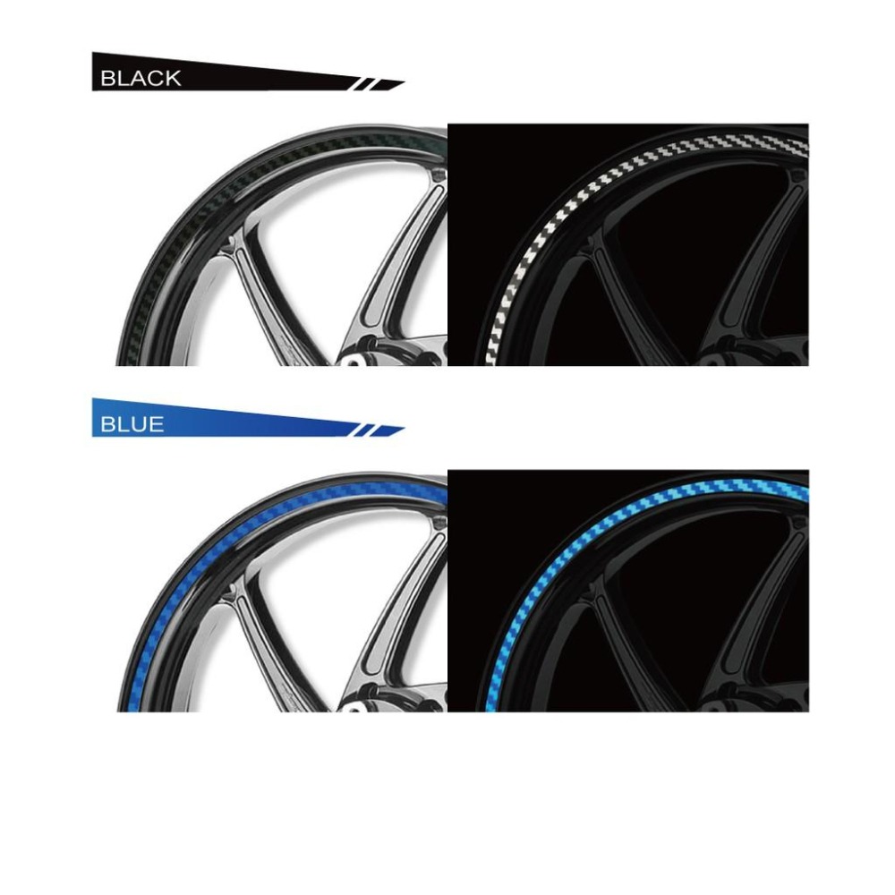 反光屋FKW 卡夢紋 14吋+13吋 14吋 13吋 反光輪框貼紙 DRG krv gogoro S2 MMBCU 通用-細節圖3