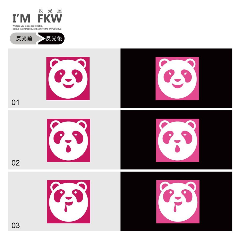 反光屋FKW foodpanda 熊貓 表情貼紙 3M反光貼紙 外送 五種款式可選 KUSO 機車貼紙 車身裝飾貼 車貼-細節圖3
