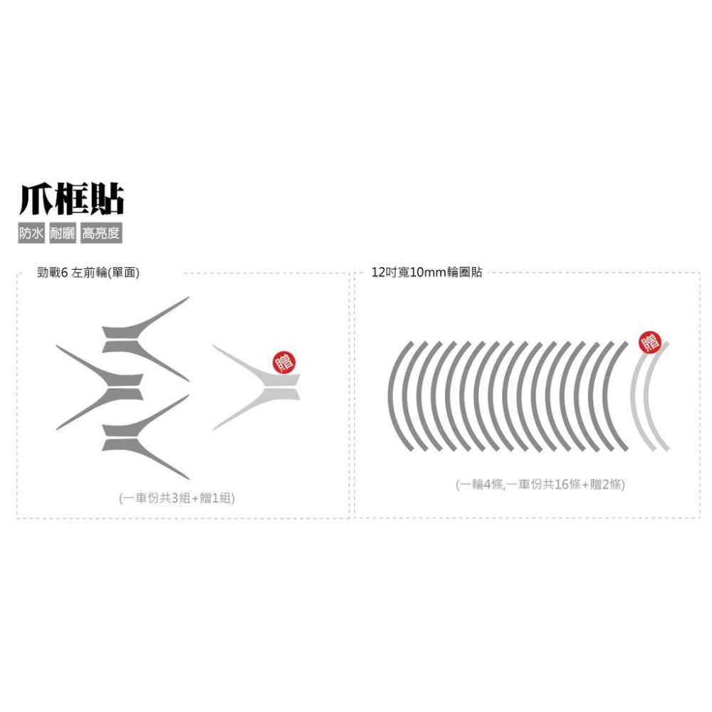 反光屋FKW 勁戰六代 BWS水冷 七期 勁戰6代 通用 反光輪框貼+反光爪貼 一車份 CYGNUS 反光 防水耐曬高亮-細節圖3