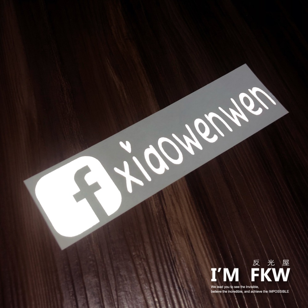 反光屋FKW 客製化反光貼紙 FACEBOOK 可客製化帳號內容 臉書 FB 3M反光貼紙 防水耐曬高亮度 防水車貼-細節圖2