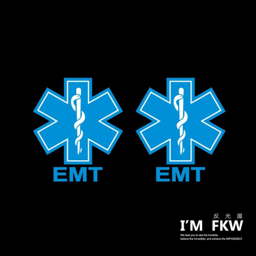 反光屋FKW EMT 救護員 急救員 緊急醫療技術員 徽章 救護車醫療服務 3M工程級反光材料 網版印刷製作 非一般噴圖