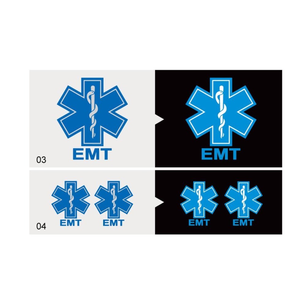 反光屋FKW EMT 救護員 急救員 緊急醫療技術員 徽章 救護車醫療服務 3M工程級反光材料 網版印刷製作 非一般噴圖-細節圖6