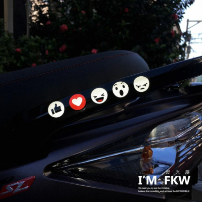 反光屋FKW FACEBOOK FB 表情符號 臉書 反光貼紙 貼圖 車貼 機車汽車貼紙 防水防曬高亮度 可剪開貼飾