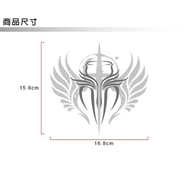 反光屋FKW Angel 天使之劍 翅膀 十字 防水耐曬 夜光貼紙 蓄光發光 長效發光 後土除前檔改裝 機車汽車裝飾貼-細節圖2