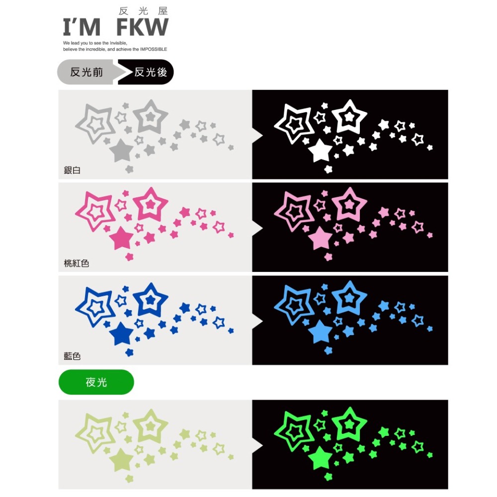 反光屋FKW 夜光貼紙 星心 星星 大小款 蓄光放光 防水 長效發光 簡單貼飾 可愛 甜美 DIY 流星 STAR 星空-細節圖4
