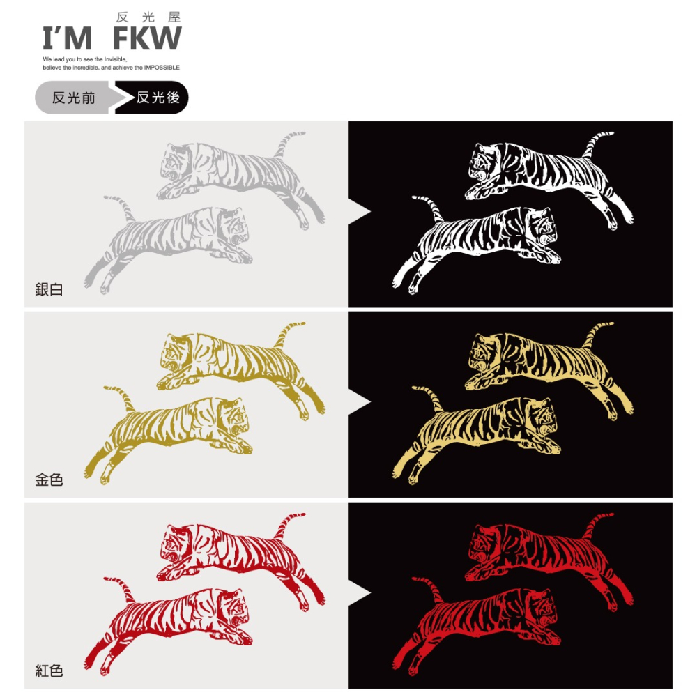 反光屋FKW 躍虎 老虎 對貼 反光貼紙 機車汽車重機貼紙 動物 猛獸 高亮度防水耐曬 彪虎 TIGRA-細節圖5