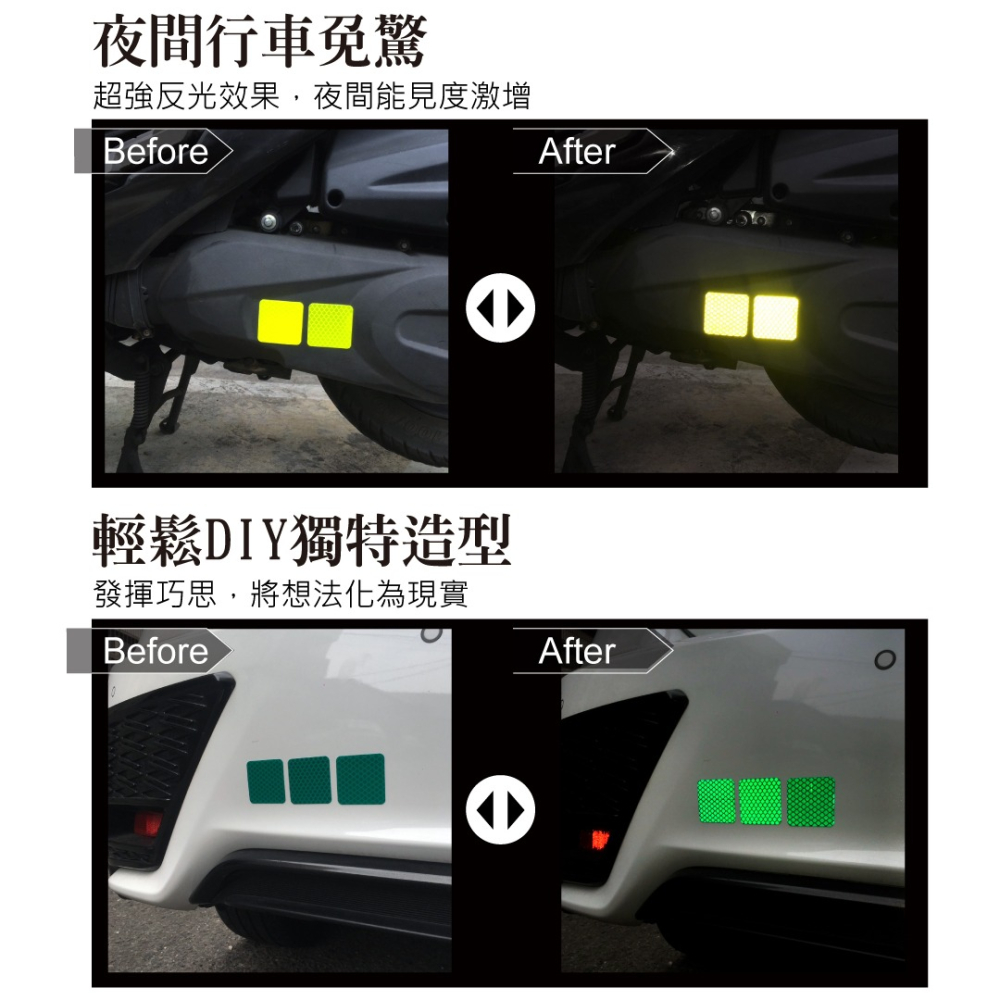 反光屋FKW 3M鑽石級 3M反光貼紙 正方形 反光警示貼片 反光條 高速公路路標等級 防水耐曬 車貼 多種顏色-細節圖2